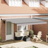 vidaXL Cortina Retractabilă Manual Gri deschis 400 &times; 300 cm țesătură 3330650
