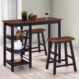 Set mobilier de bar, 3 piese, MDF, negru GartenMobel Dekor, vidaXL