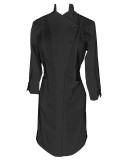 Sarafan Medical Pe Stil cu Elastan, Negru cu nasturi, Model Alice - 2XL