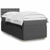 Gossi pat box spring cu saltea, gri inchis, 100x200 cm, textil