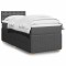 Gossi pat box spring cu saltea, gri inchis, 100x200 cm, textil
