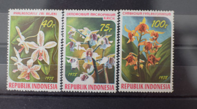 TS24/01 Timbre Serie Indonesia Orhidee foto