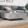 VidaXL Măsuță de cafea cu lumini LED, gri beton, 100x100x31 cm 836605