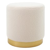 Cumpara ieftin Taburet Dash boucle crem - auriu D35x35cm