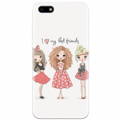 Husa silicon pentru Huawei Y5 2018, I Love My Best Friends foto