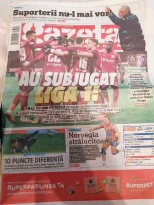 Gazeta Sporturilor , 20 Decembrie 2021 - CFR Cluj - FC Arges foto