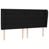 Cumpara ieftin Tablie de pat cu aripioare, negru, 203x23x118/128 cm, textil
