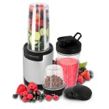 Blender personal ESPERANZA NUTRI BOMB, 900 W, 3 recipiente Tritan BPA Free, 800 ml + 500 ml + 350 ml, 2 seturi lame inox, Negru
