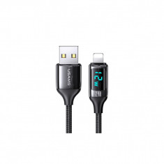 Cablu de Date USB la Lightning PD, 12W, Digital Display, Fast Charge, 1.2m - USAMS U78 (US-SJ543) - Black