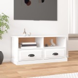 Cumpara ieftin Comodă TV, alb extralucios, 93x35,5x45 cm, lemn prelucrat
