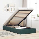 VidaXL Cadru de pat otoman fără saltea verde &icirc;nchis 90x190 cm catifea 3310934