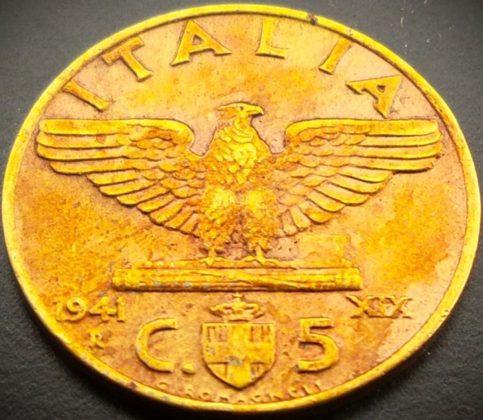Moneda istorica 5 CENTESIMI - ITALIA FASCISTA, anul 1941 * cod 5312 = luciu