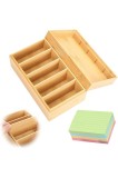 Cutie din lemn pentru index A7, 22 x 12,6 x 9 cm, cutie din lemn cu capac, cutie de &icirc;nvățare, cutie de vocabular cu 4 divizoare detașabile și 400 de b