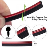 Banda decor interior crom TUNING, 5m, ROSU FAVLine Selection, Oem