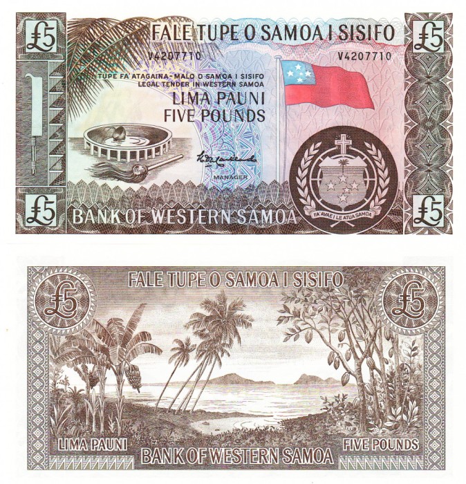 Samoa de Vest 5 Lire 5 Pounds 2020 P-15cs UNC