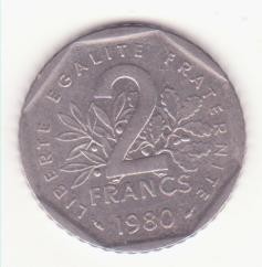 Franța 2 franci 1980
