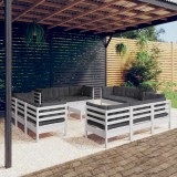 Gossi set mobilier de gradina cu perne, 13 piese, antracit, lemn pin