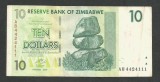 ZIMBABWE 10 DOLARI DOLLARS 2007 [18] P- 67 , VF+