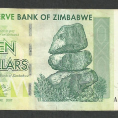 ZIMBABWE 10 DOLARI DOLLARS 2007 [18] P- 67 , VF+