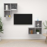 VidaXL Set de dulapuri TV, 4 piese, gri beton, lemn prelucrat