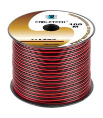Cablu difuzor cupru 2x0.2mm rosu/negru Cabletech KAB0380 foto
