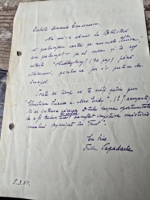 Scrisoare Frida Papadache foto