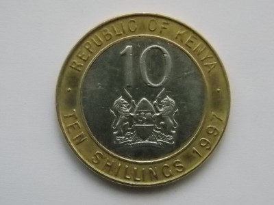 10 SHILLINGS 1997 KENYA foto