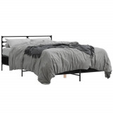 Cadru de pat, negru, 140x200 cm, lemn prelucrat si metal GartenMobel Dekor, vidaXL