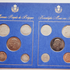 M01 Belgia set monetarie 10 monede 1975 25, 50 centimes 1, 5, 10 Francs