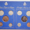 M01 Belgia set monetarie 10 monede 1975 25, 50 centimes 1, 5, 10 Francs