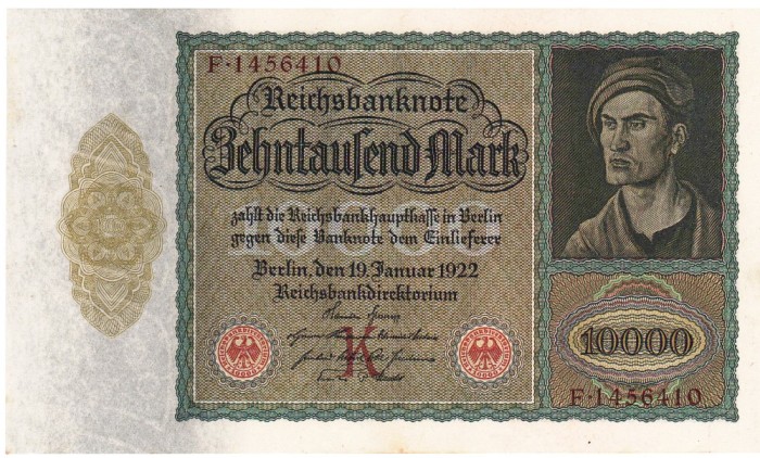 Germania 10 000 10000 Mark 1922 P-70 Seria 1456410