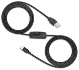 Cablu de incarcare USB-A la USB type C cu switch ON/OFF T-T 1m Negru, kupaasw2