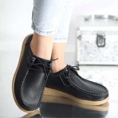 Pantofi casual lucy negru piele naturala, 36 foto