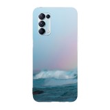 Husa compatibila cu Oppo Find X3 Lite model Ocean waves, Silicon, TPU, Viceversa, Transparent, Carcasa
