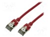 Patch cord U/FTP 6a 1m TPE roșu LOGILINK