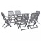 Gossi set mobilier de gradina, 7 piese, gri, lemn masiv de acacia