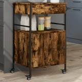 Gossicarucior de bucatarie stejar fumuriu 56x43x89,5cm lemn prelucrat