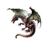 Cumpara ieftin Sticker decorativ Dragon, Alb, 52 cm, 3779ST, Oem