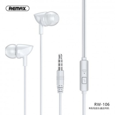 CASTI AUDIO 20476 HANDSFREE STEREO RW-106, REMAX DESIGN, ALB BLISTER foto
