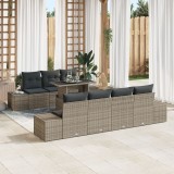 Gossi set de canapea de gradina 8 piese cu perne gri din ratan sintetic