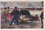 Bnk cp Corrida de toros - Una caida al descubierto - necirculata, Spania, Printata