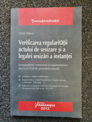 VERIFICAREA REGULARITATII ACTULUI DE SESIZARE SI A LEGALEI SESIZARI - Vaduva foto