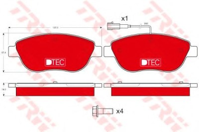 Set placute frana,frana disc FIAT BRAVO II (198) (2006 - 2016) TRW GDB1483DTE foto