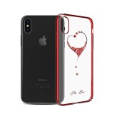 Husa iPhone X Kingxbar Cristale Swarovski Rosie - Protectie Eleganta, Subtire, Usoara, Accesorii GSM