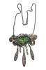 B165. Pandantiv de inspiratie antica Vis Dacic, piatra Paua Argint 925, 6cm, Lux, Medalie