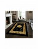 Covor de camera negru cu model romanic auriu si model de marmura 80x150cm, Home