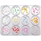 Cumpara ieftin Oval 5x3mm - kit decorativ pentru unghii, 12 buc