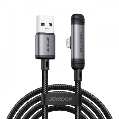 Cablu Date si Incarcare USB-A - USB-C Joyroom S-A56 EnjoyX Angled, 20W, 1.2m, Negru foto