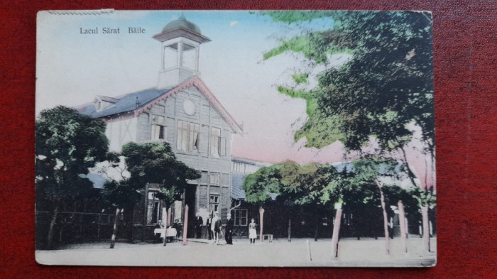 Lacul Sarat-1914-Baile,animatie-C.P.circ.-perf.-RARA