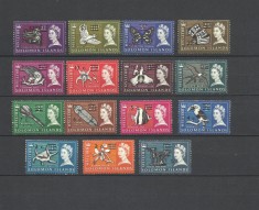 SOLOMON ISLANDS 1966 DEFINITIVE FAUNA FLORA OBIECTE TRADITIONALE MNH foto